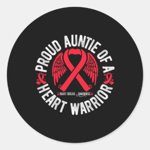 Proud Auntie Of A Heart Warrior Chd Heart Disease  Classic Round Sticker