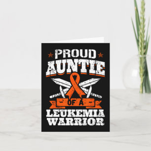 Proud Auntie Of A Leukaemia Warrior Awareness Bloo Card