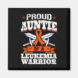 Proud Auntie Of A Leukaemia Warrior Awareness Bloo Magnet