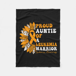 Proud Auntie Of A Leukaemia Warrior Leukaemia Fleece Blanket