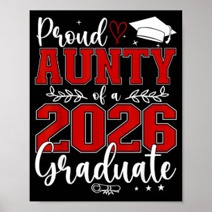 Proud Aunty Class 2026 Graduate Illustration Poster