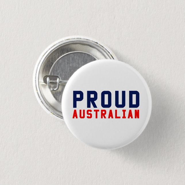 Proud Australian 3 Cm Round Badge (Front & Back)