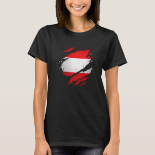 Proud Austrian  Torn Ripped Austria Flag T-Shirt