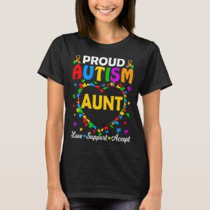 Proud Autism Aunt Love Support Autism Awareness Mo T-Shirt