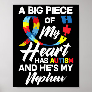 Proud Autism Aunt Uncle Autistic Nephew Autism Awa Poster