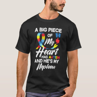 Proud Autism Aunt Uncle Autistic Nephew Autism Awa T-Shirt