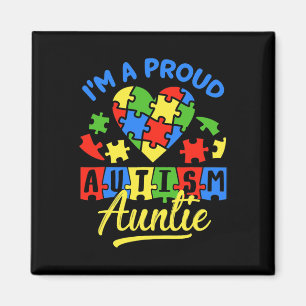 Proud Autism Auntie Awareness Aunt Autistic Niece Magnet