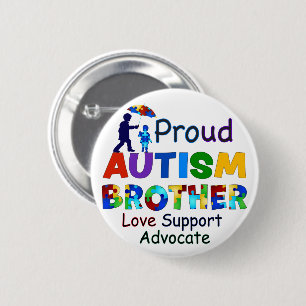 Proud Autism Brother 6 Cm Round Badge