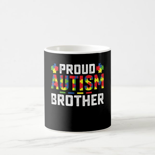 Proud Autism Brother Awareness Autistic Family Coffee Mug (Center)