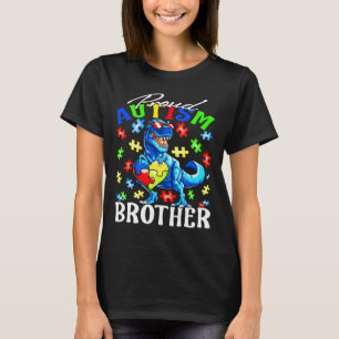 Proud Autism Brother Dinosaur Autism Awareness T-Shirt