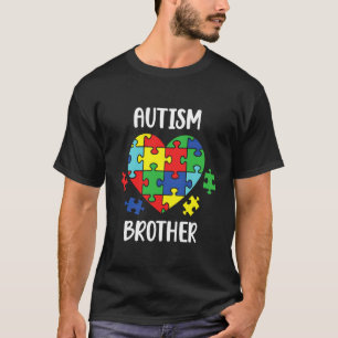 Proud Autism Brother Heart Autism Warrior Brother T-Shirt
