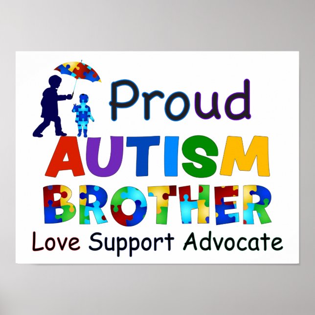 Proud Autism Brother Poster (Front)
