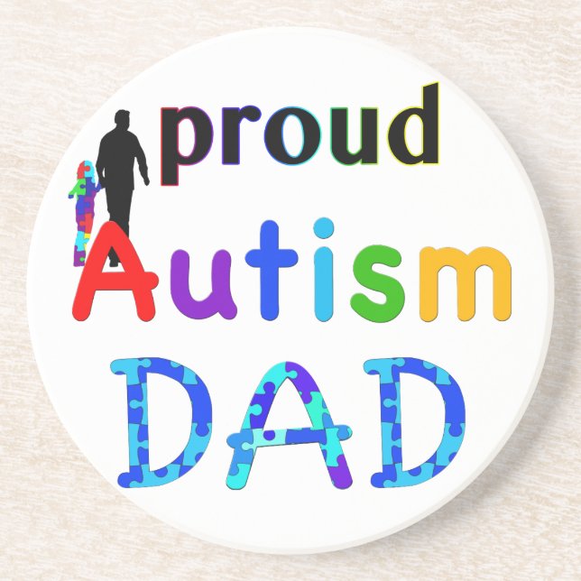 Proud Autism Dad Coaster (Front)