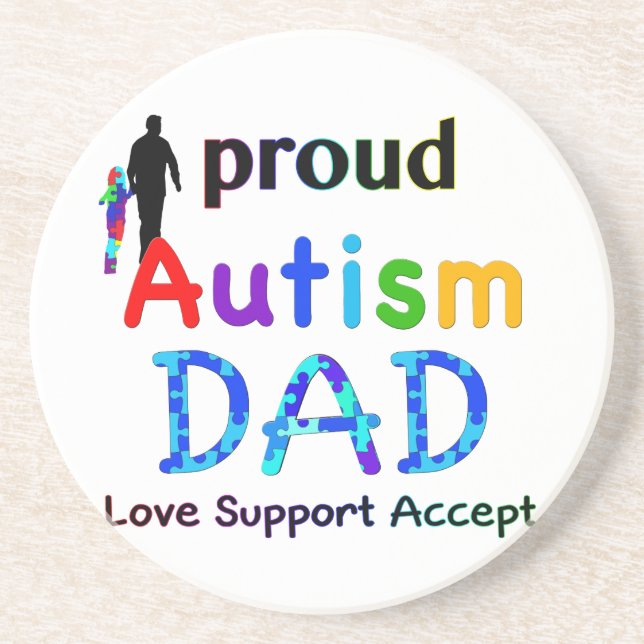 Proud Autism Dad Coaster (Front)