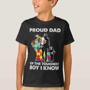 Proud Autism Dad-father And Son Autism Awareness  T-Shirt
