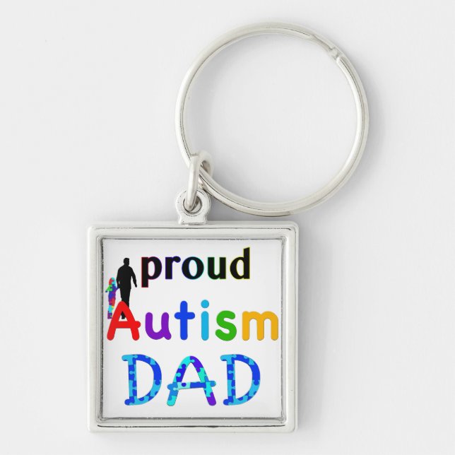 Proud Autism Dad Key Ring (Front)