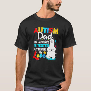 Proud Autism Dad Llama Puzzle Autism Dad Awareness T-Shirt
