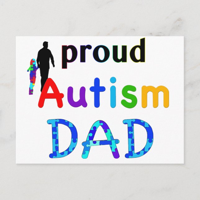 Proud Autism Dad Postcard (Front)
