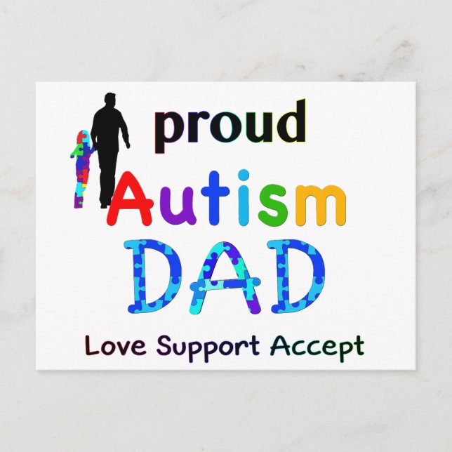 Proud Autism Dad Postcard (Front)
