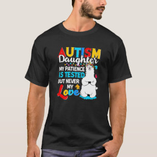Proud Autism Daughter Llama Puzzle Autism Awarenes T-Shirt