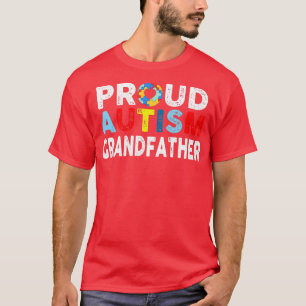 Proud Autism Grandfather Heart Autism Awareness Da T-Shirt