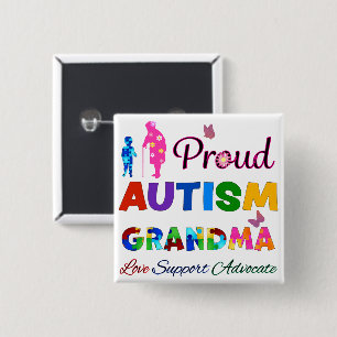 Proud Autism Grandma 15 Cm Square Badge