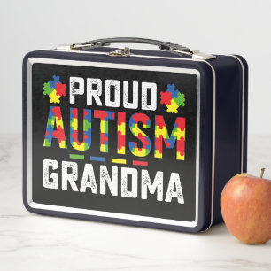 Proud Autism Grandma Awareness Autistic Family Metal Lunch Box