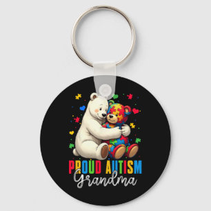 Proud Autism Grandma Bear Autism Awareness Son Dau Key Ring