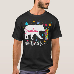 Proud Autism Grandma Bear Puzzle Autism Awareness  T-Shirt