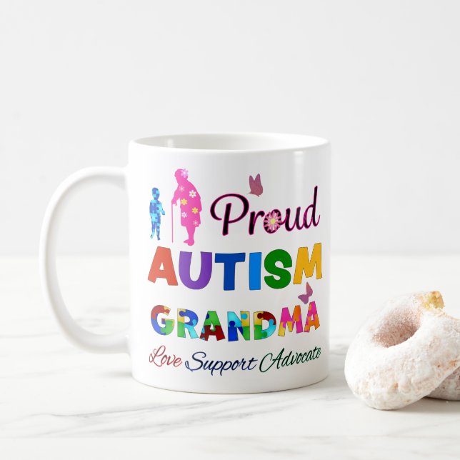 Proud Autism Grandma Coffee Mug (With Donut)