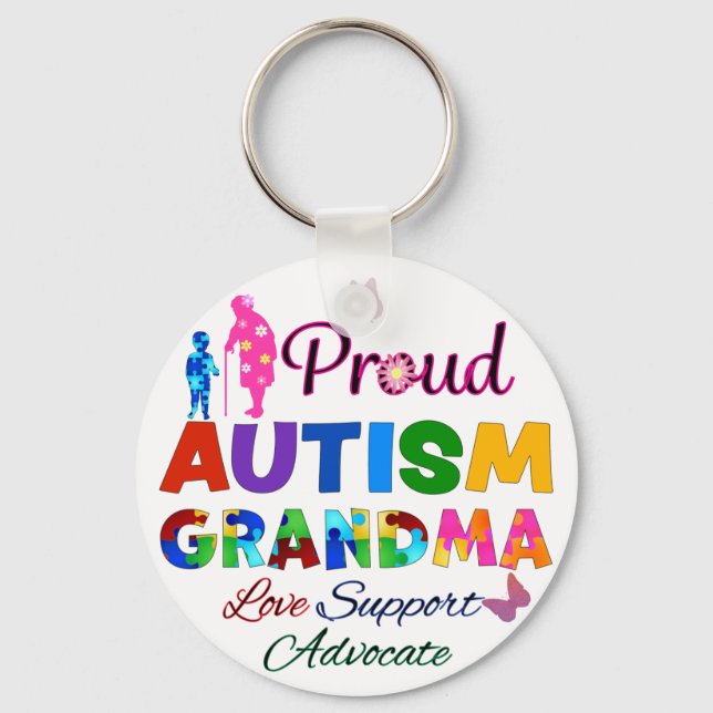 Proud Autism Grandma Key Ring (Front)