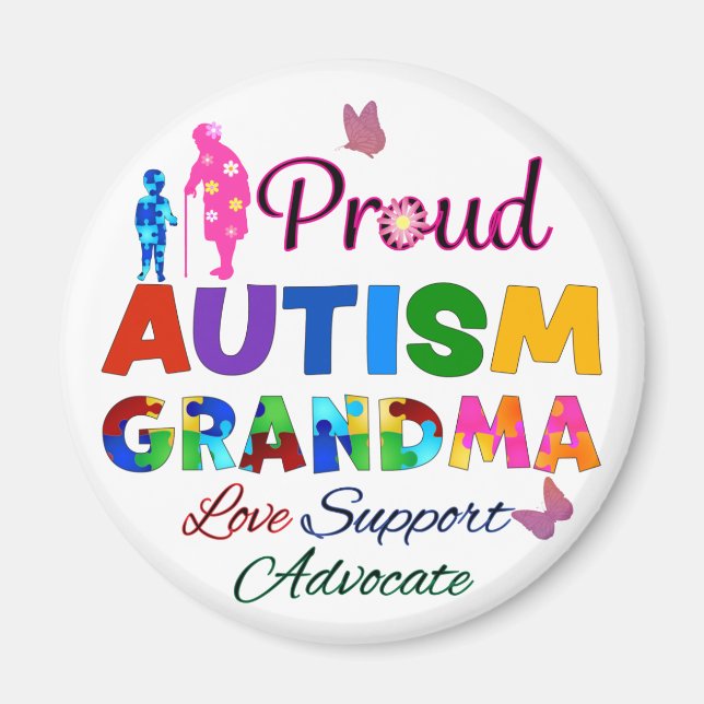 Proud Autism Grandma Magnet (Front)