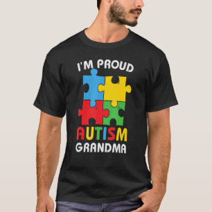Proud Autism Grandma Puzzle Piece Autism Awareness T-Shirt