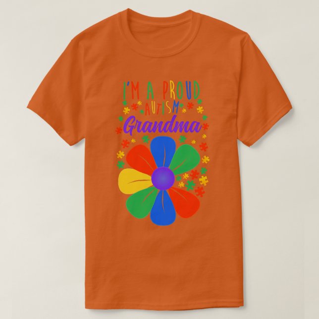proud autism grandma Sunflower  T-Shirt (Design Front)