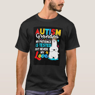 Proud Autism Grandpa Llama Puzzle Autism Awareness T-Shirt