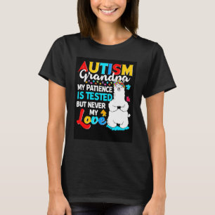 Proud Autism Grandpa Llama Puzzle Autism Awareness T-Shirt