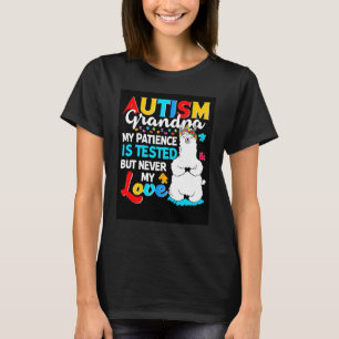Proud Autism Grandpa Llama Puzzle Autism Awareness T-Shirt