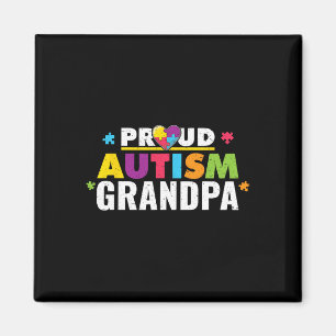 Proud Autism Grandpa Ribbon Puzzle Piece  Magnet