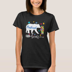 Proud Autism Husband Bear Puzzle Autism Awareness T-Shirt