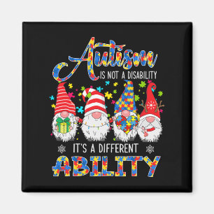 Proud Autism It's A Different Ability Three Xmas G Magnet