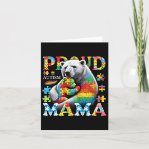 Proud Autism Mama Bear Love Autism Awareness Famil Card