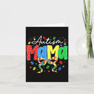 Proud autism mama mum awareness for moms card