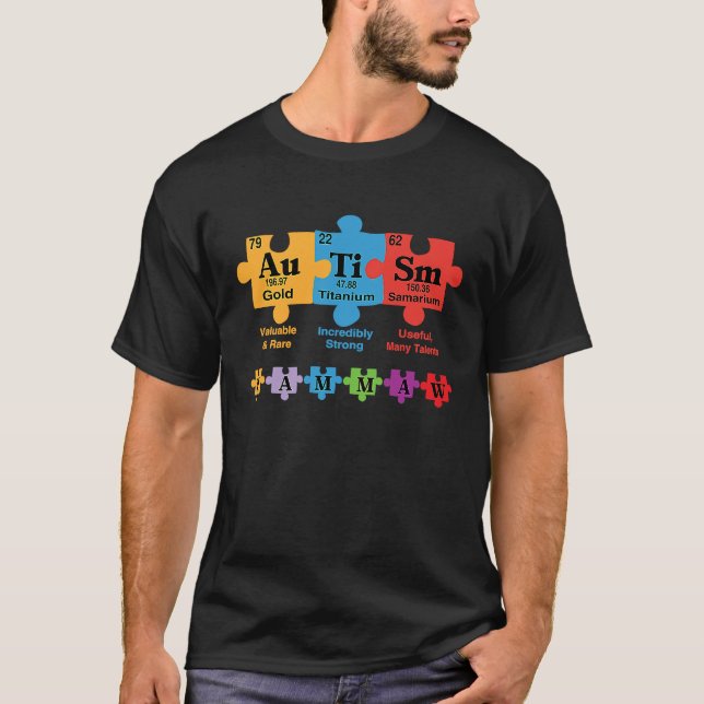 Proud Autism Mammaw Autism Awareness Matching Fami T-Shirt (Front)