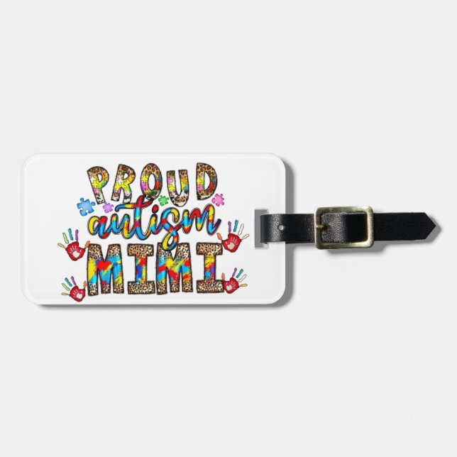 🧩 Proud Autism Mimi Luggage Tag (Front Horizontal)