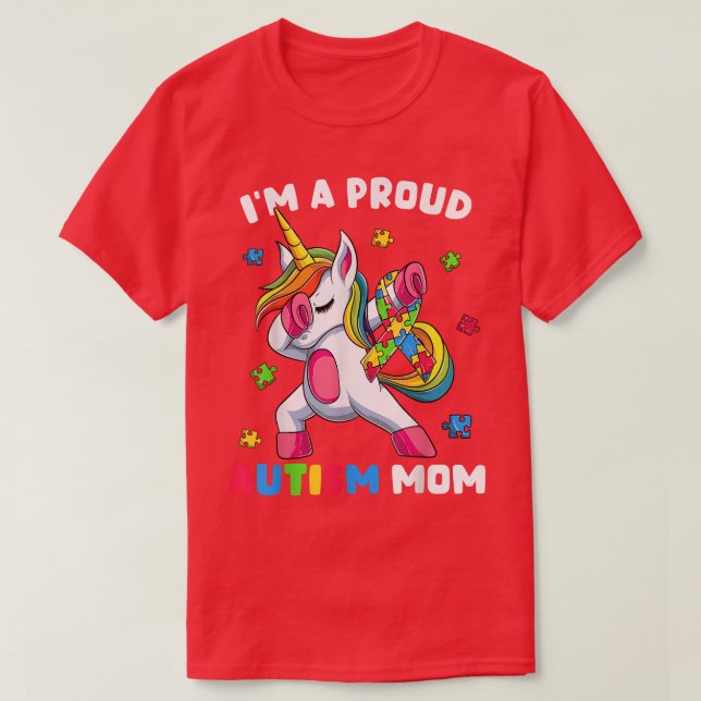 Proud Autism Mom Dab Dance s, Women's Dabbing Unic T-Shirt (Design Front)