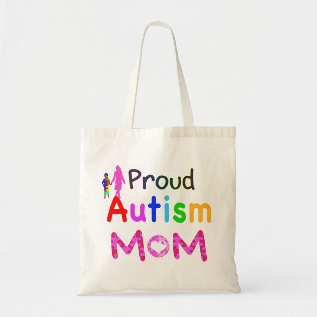 Proud Autism Mom Tote Bag (Front)