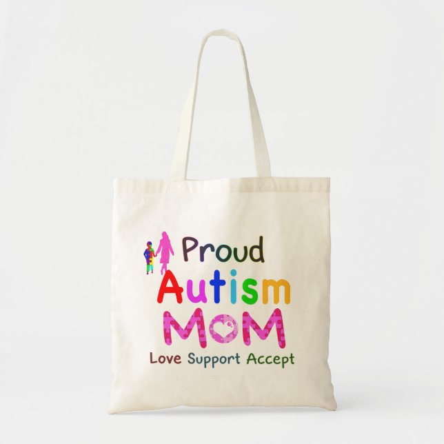 Proud Autism Mom Tote Bag (Front)