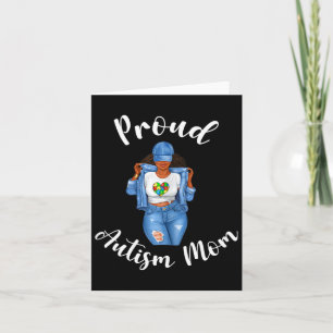 Proud Autism Mum African American Black Mum Woman Card