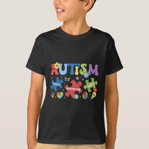 Proud Autism Mum Autism Awareness Acceptance Colou T-Shirt