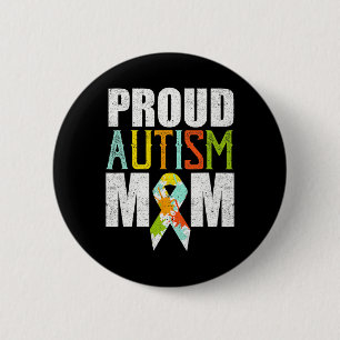 Proud Autism Mum Autism Awareness Vintage 6 Cm Round Badge
